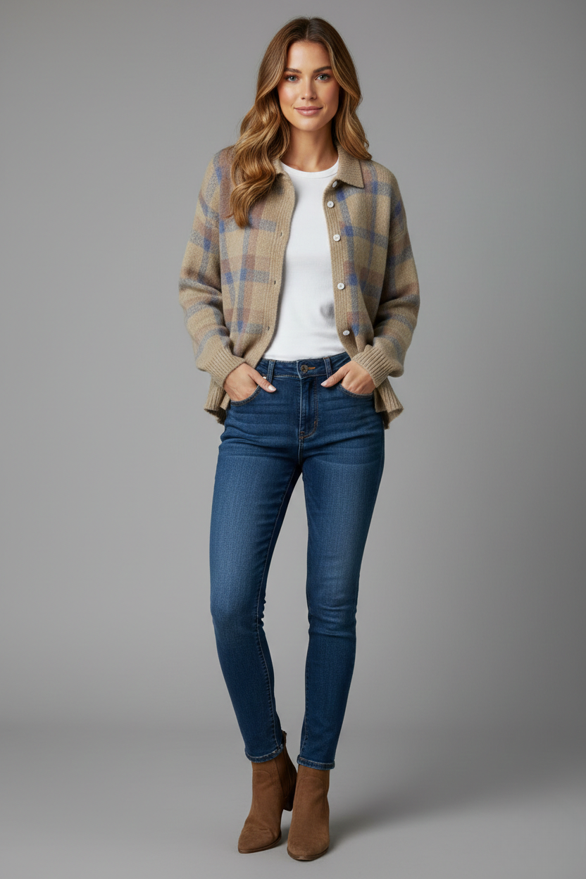 Brindley London | Soft Plaid Cardigan
