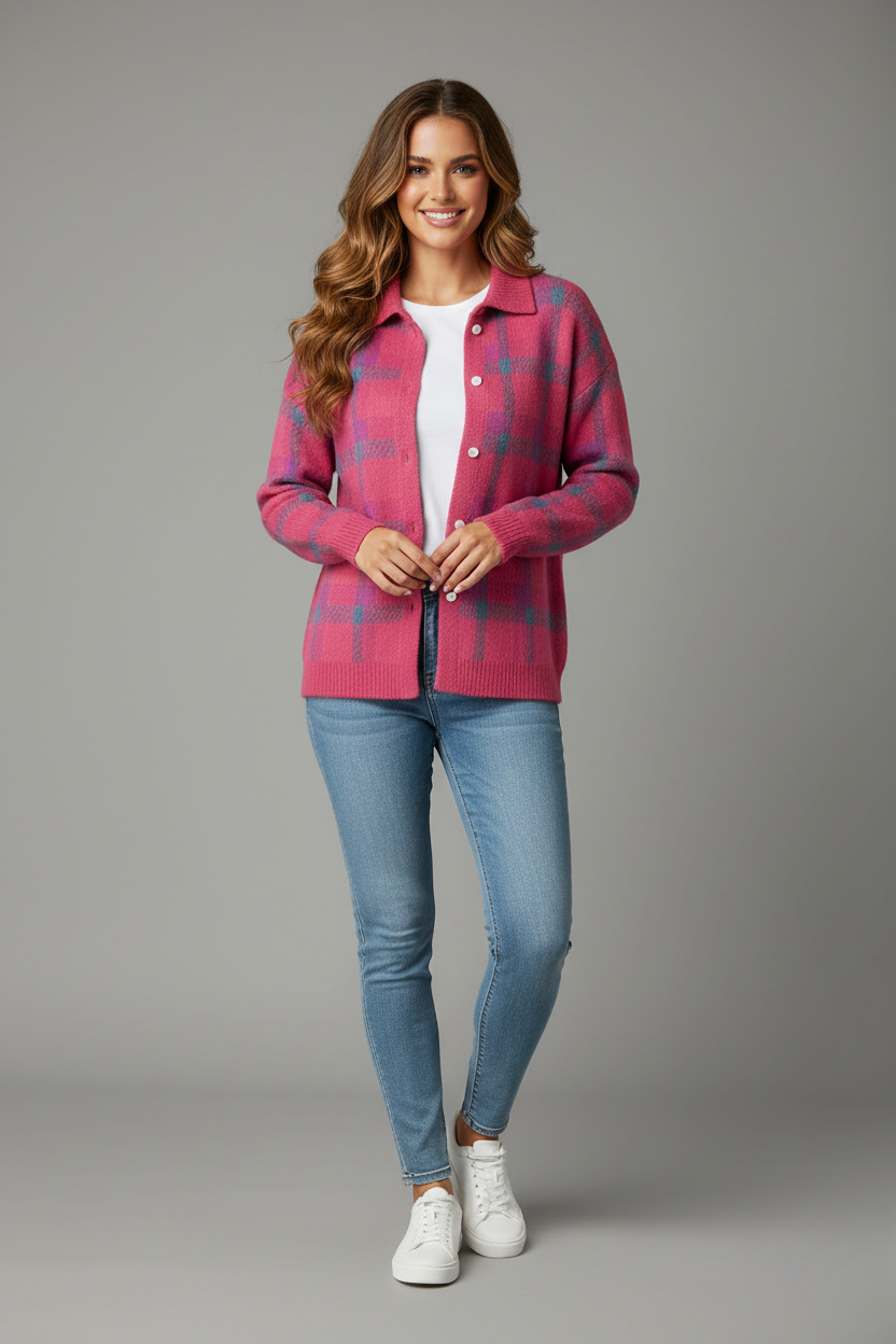 Brindley London | Soft Plaid Cardigan