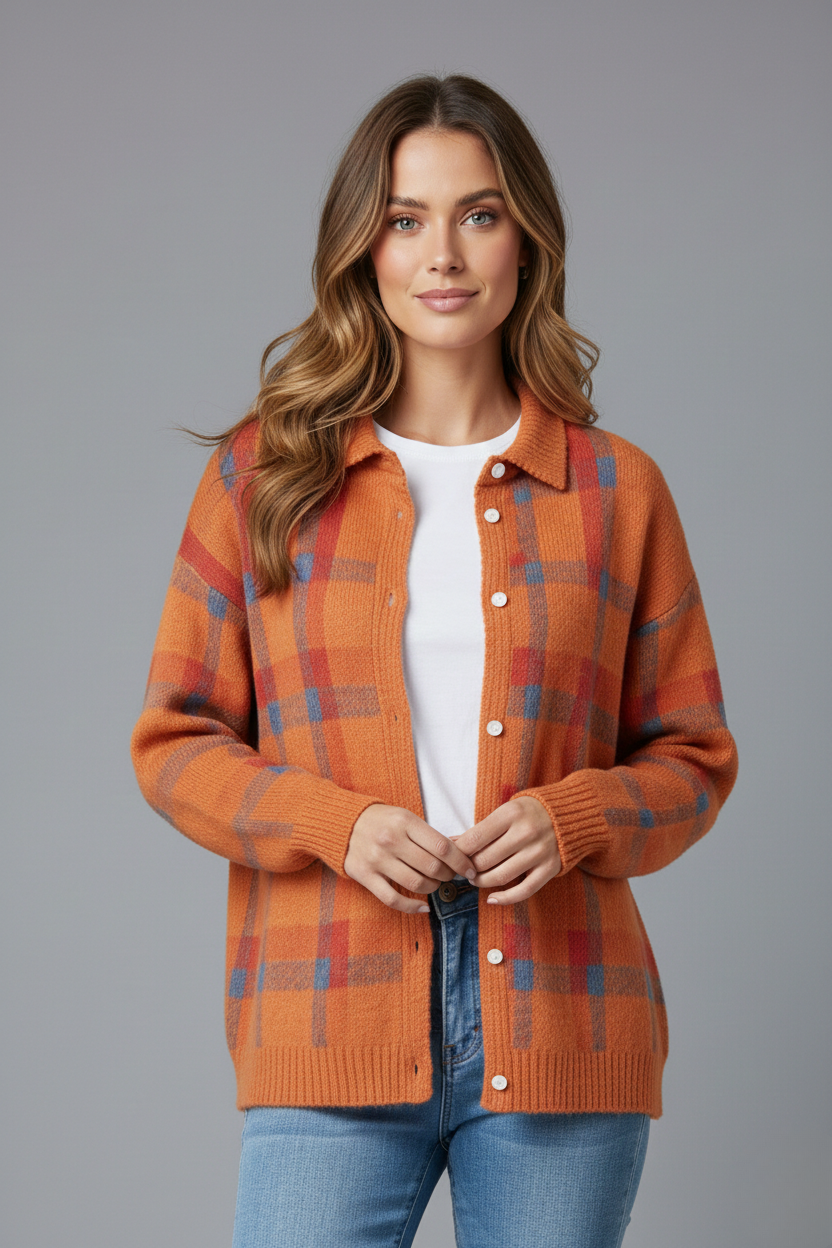 Brindley London | Soft Plaid Cardigan