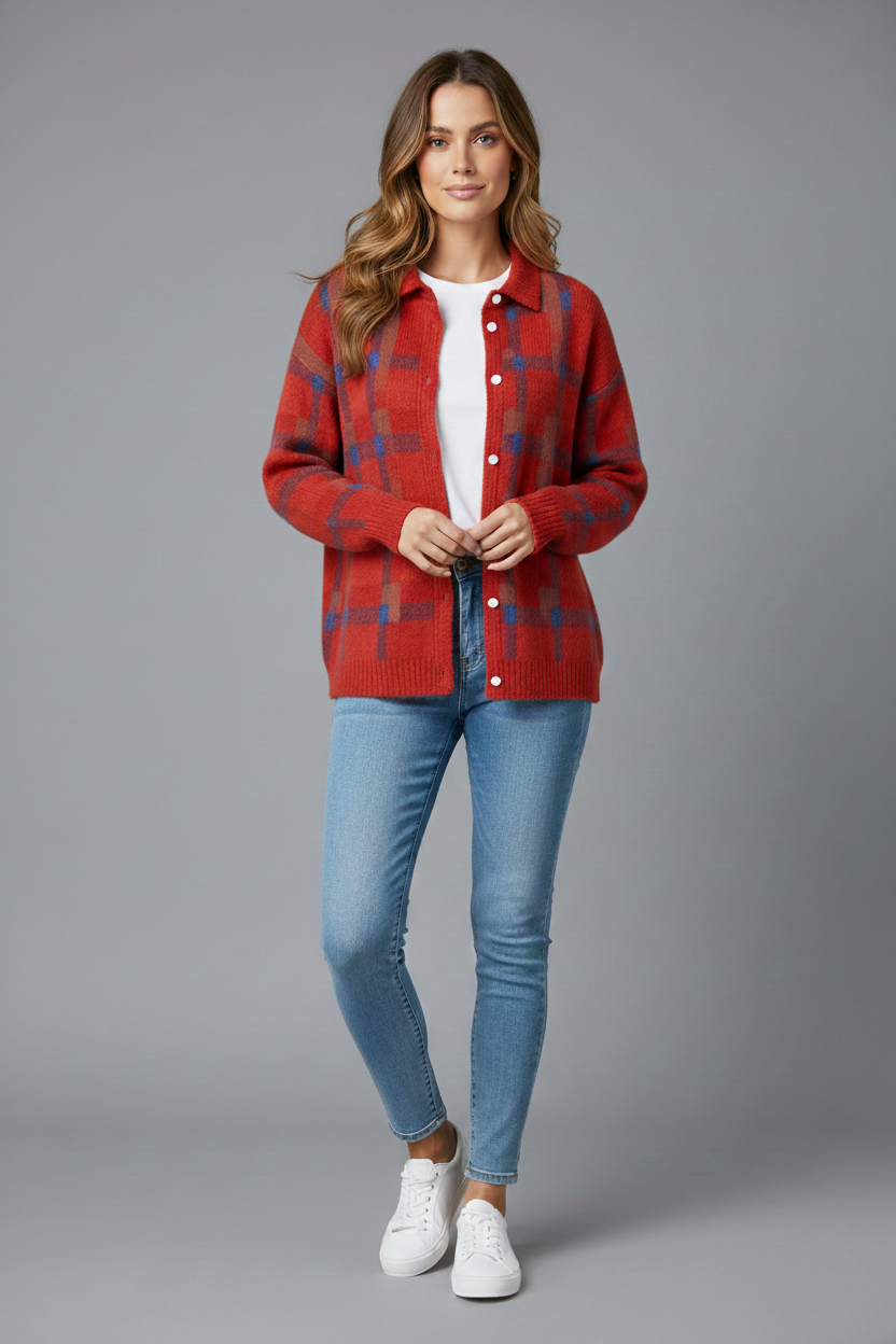 Brindley London | Soft Plaid Cardigan