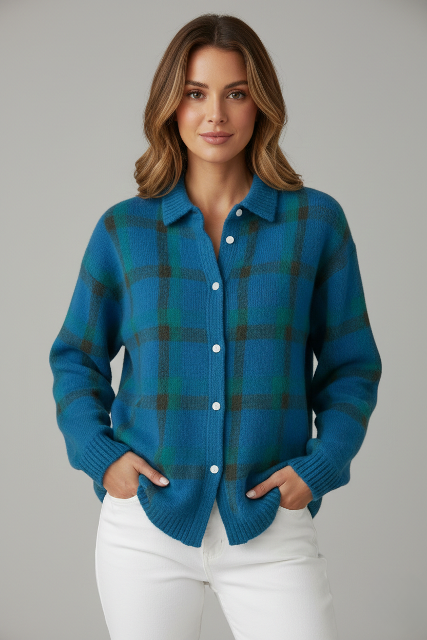 Brindley London | Soft Plaid Cardigan