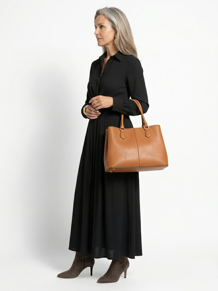 Brindley London | Pleated Long-Sleeved Dress