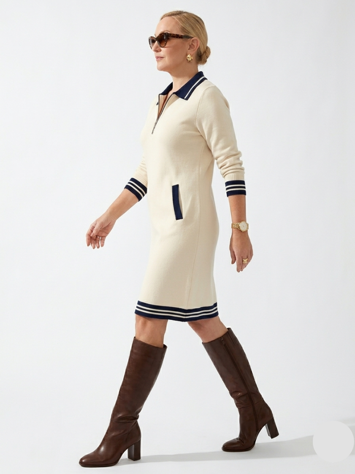 Brindley London | Chic Zippered Collar Dress