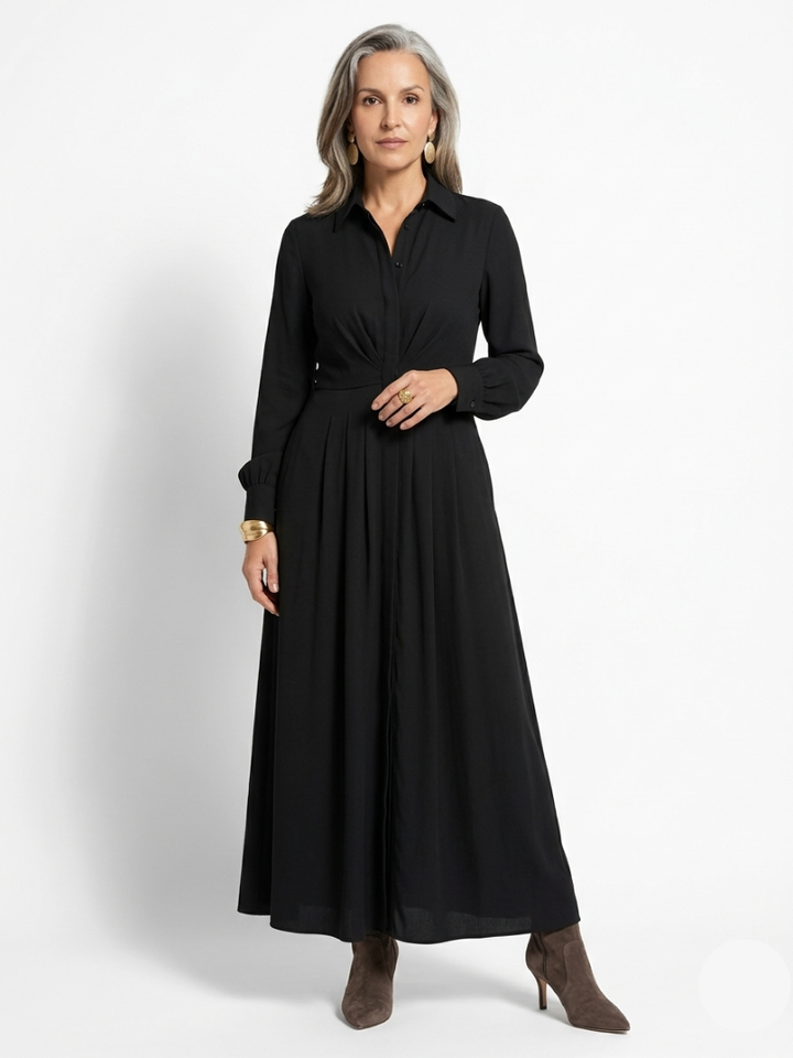Brindley London | Pleated Long-Sleeved Dress