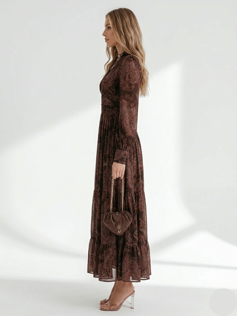 Brindley London | Midi Dress with Paisley Print