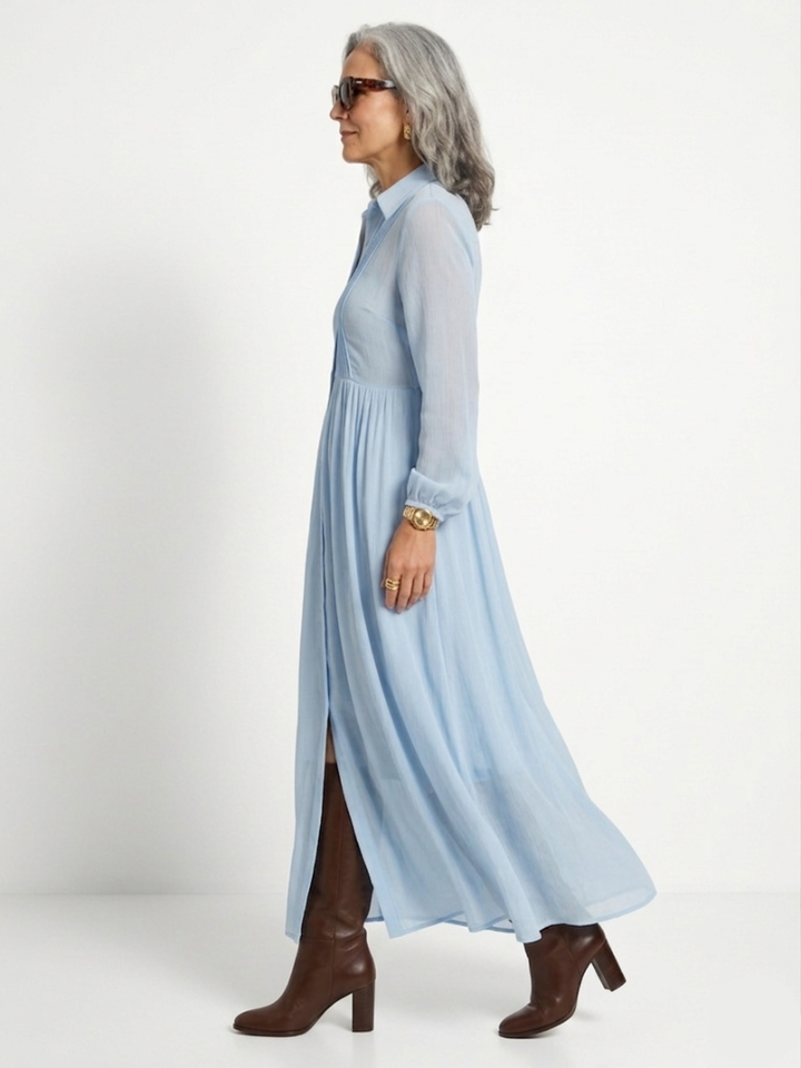 Brindley London | Pleated Long-Sleeved Dress