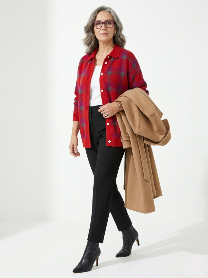Brindley London | Soft Plaid Cardigan