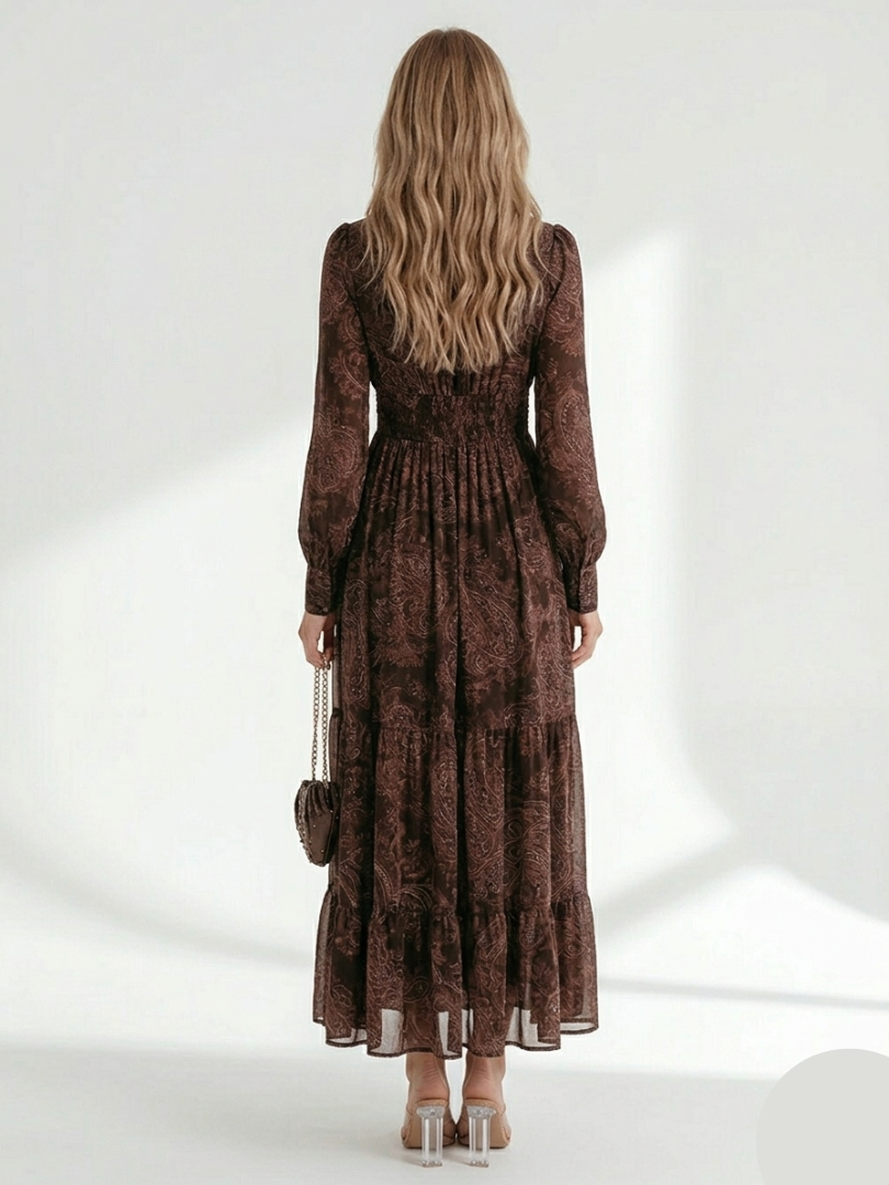 Brindley London | Midi Dress with Paisley Print