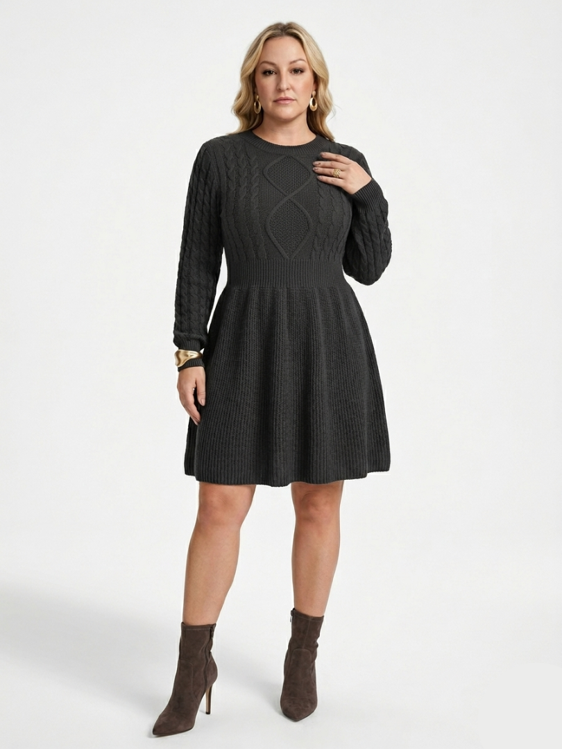 Brindley London | Twisted-Knit Sweater Dress