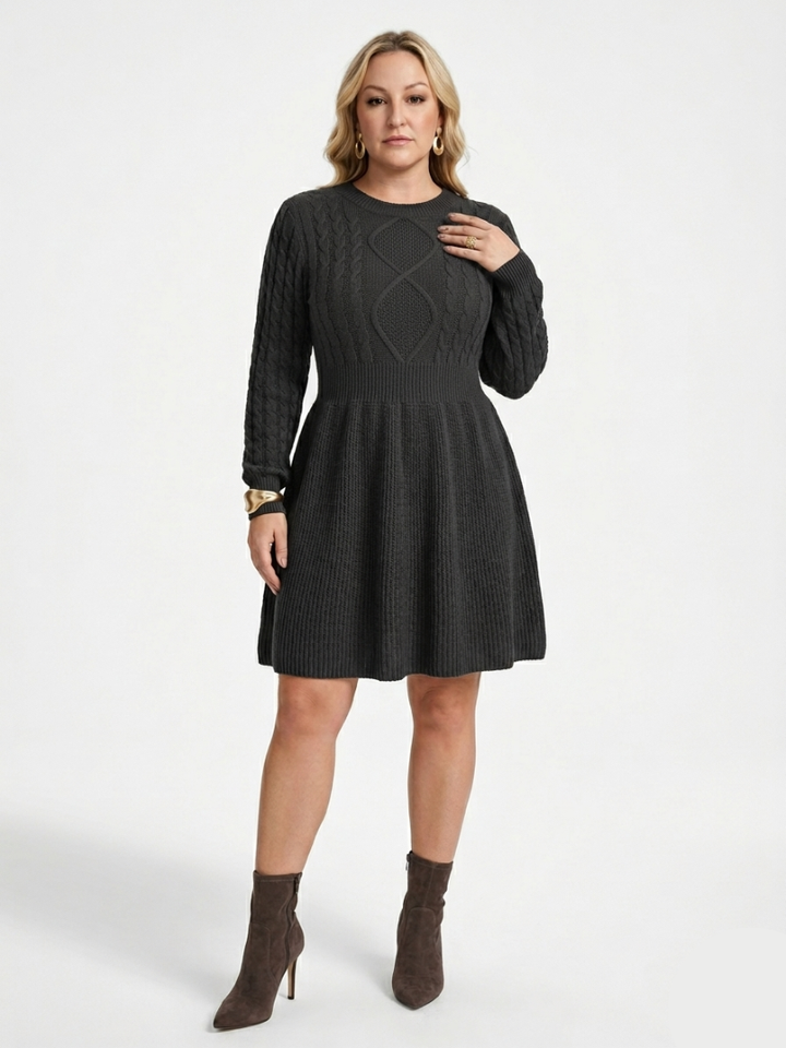 Brindley London | Twisted-Knit Sweater Dress