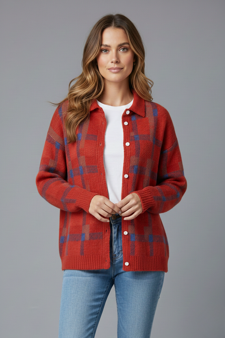Brindley London | Soft Plaid Cardigan